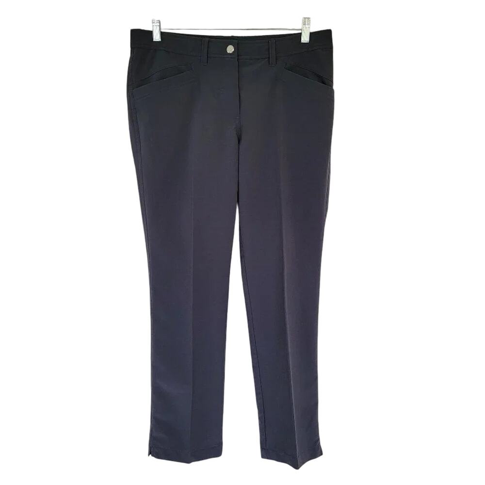 NVO Golf Pants Gray Straight Leg Women Size 8 Stretch Trousers